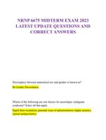 NRNP 6675 MIDTERM EXAM 2023  LATEST UPDATE QUESTIONS AND  CORRECT ANSWERS