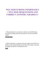 WGU D220 NURSING INFORMATICS  // WGU D220 100 QUESTIONS AND  CORRECT ANSWERS //GRADED A+