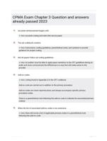 CPMA Exam Chapter 3 Question and answers already  passed 2023