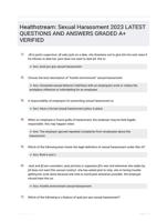 Healthstream: Sexual Harassment 2023 LATEST QUESTIONS AND ANSWERS GRADED A+       VERIFIED