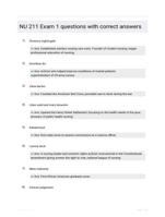 NU 211 Exam 1 questions with correct answers