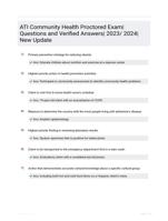 ATI Community Health Proctored Exam| Questions and Verified Answers| 2023/ 2024|  New Update