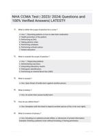 NHA CCMA Test | 2023/ 2024| Questions and 100% Verified Answers| LATEST!!