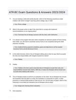 ATR-BC Exam Questions & Answers 2023/2024