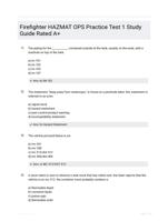 Firefighter HAZMAT OPS Practice Test 1 Study Guide Rated A+