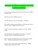 Certified Lactation Counselor Test With Complete Solution 2024
