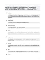 General NCLEX-RN Review Study Guide Rated A+