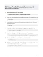 06. Focus Four Fall Hazards Questions and Answers 100% Pass