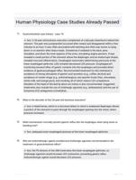 Human Physiology Case Studies Already Passed