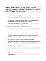 Texas Department of Public Safety Private Security Bureau - Qualified Manager Exam 2023 with 100% correct answers