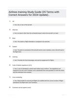 Airlines training Study Guide (35 Terms with Correct Answers for 2024 Update)..