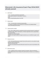 Wisconsin Life Insurance Exam Prep 2024/2025 already passed