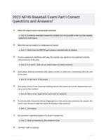 2023 NFHS Baseball Exam Part I Study Questions 2024 Graded A