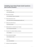 Unfolding Case Study Study Guide Questions and Correct Answers