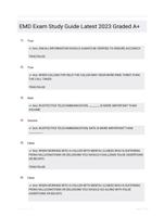 EMD Exam Study Guide Latest 2023 Graded A+