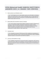 HOSA Behavioral Health SAMHSA QUESTIONS & ANSWERS 2023 ( A+ GRADED 100% VERIFIED)