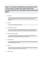 WGU C715 EXAM ORGANIZATIONALBEHAVIOR LATEST  REAL EXAM 200 QUESTIONS AND ANSWERS(VERIFIED ANSWERS)AGRADE|BRAND NEW!!