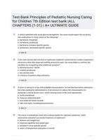 Test Bank Principles of Pediatric Nursing Caring for Children 7th Edition test bank |ALL CHAPTERS (1-31) | A+  ULTIMATE GUIDE