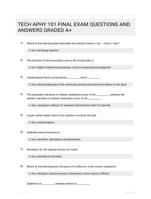 IVY TECH APHY 101 FINAL EXAM complete