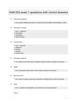 HAN 333 exam 1 questions with correct answers