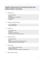 Health Assessment for Nursing Practice 7th Edition by Susan Fickertt Wilson, Jean Foret Giddens Test Bank| Complete Guide Chapter 1-24| Test Bank 100% Veried Answers