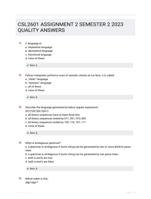 CSL2601 ASSIGNMENT 2 SEMESTER 2 2023 QUALITY ANSWERS