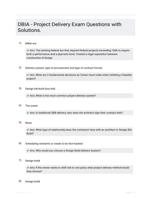 DBIA - Project Delivery Exam Questions with Solutions.