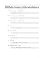 C859 Python Questions With Complete Solutions