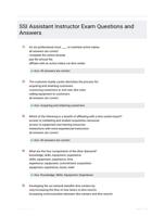 SSI Assistant Instructor Exam Questions and Answers