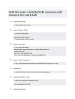 NUR 265  Exam 4 (2023/2024) Questions with Answers ACTUAL EXAM