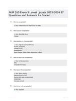 NUR 265  Exam 3  Latest Update 2023/2024  87 Questions  and Answers  A+ Graded