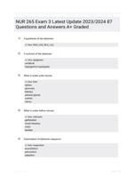 NUR 265  Exam 3  Latest Update 2023/2024  87 Questions  and Answers  A+ Graded