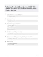 Pediatrics Proctored Exam (Latest 2024/ 2024 Update) Questions and Verified Answers| 100% Correct| Grade A