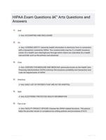 HIPAA Exam Questions - Arts Questions and Answers