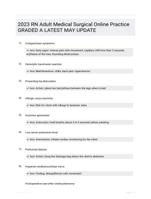RN 2023 Adult Medical Surgical ATI Proctored Exam ALL FORMS! Latest updated