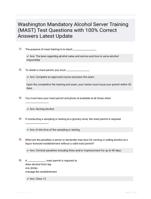 Washington Mandatory Alcohol Server Training Study Guide Rated A+