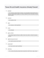Texas life and health insurance Study Guide Graded A+