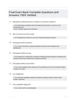 Final Exam Bank Complete Questions and Answers 100% Verified