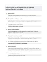 Sociology 101 Straighterline final exam Questions and Answers