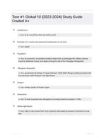 Test #1-Global 10 (2023-2024) Study Guide Graded A+