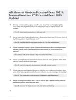 ATI Maternal Newborn Proctored Exam 20219/ Maternal Newborn  ATI Proctored Exam 2019 Updated