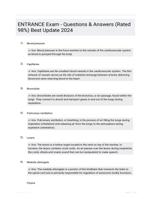 ENTRANCE Exam - Questions & Answers (Rated 98%) Best Update 2024