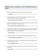 Medical Exam Questions with Verified Answers 2024