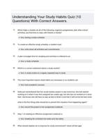 Understanding Your Study HabitsQuiz |10 Questions| With Correct Answers.