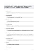 270 final Exam  Paper Questions and  Answers (Verified  Answers) BEST FOR 2024  EXAM