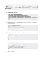 HCA Course 1 exam questions and 100% correct answers