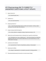 ATI Pharmacology RN 73 CORRECTLY ANSWERED QUESTIONS LATEST UPDATE