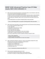 NRNP 6540 Advanced Practice Care Of Older Adults NEW 2023 GRADED A+