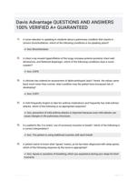 Davis Advantage QUESTIONS AND ANSWERS 100% VERIFIED A+ GUARANTEED