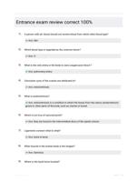 Entrance exam review correct 100%